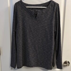 Talbots Black and White Striped Top